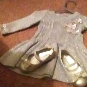 🌟Infant Sliver Dress with Matching Shoes🌟